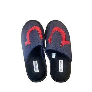True Religion Slippers Dark Denim Men's Size Small 7/8 House Shoes New NWT
